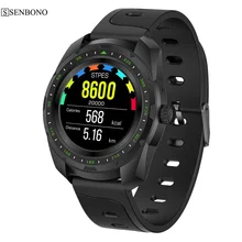 Умные часы SENBONO KW01 smart watch 1,0 дюймов HD Экран IP67 Водонепроницаемый Bluetooth 4,0 умные часы, отображающие сердцебиение питьевой воды напоминание