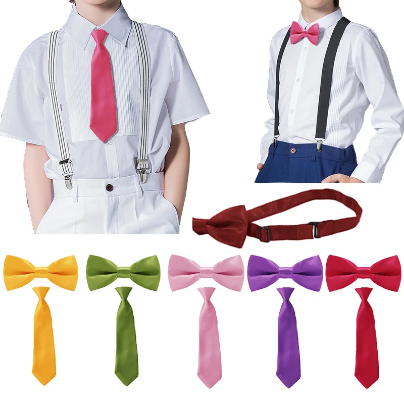Kid Bowties Solid Butterfly Bowtie Wedding Accessories Gift Bow Tie Party TiesNew Bowknot CA43