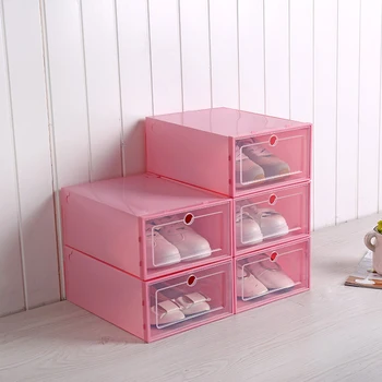 

shoe organizer shoe box dustproof storage box can be superimposed combination shoe cabinet Clamshell