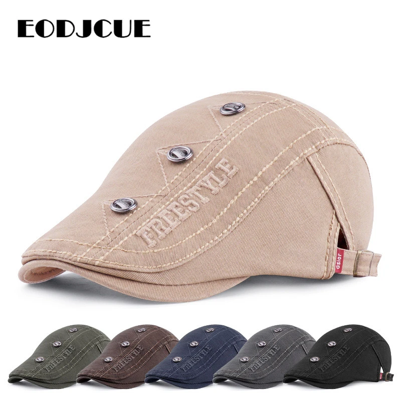 barrette hat mens New Fashion Summer Berets Caps For Men Women Casual Peaked Caps Letter embroidery Retro Sun Hats Casquette Cap gorras beret hunting cap