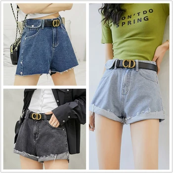 

Cotton Korean Shorts Jeans Women Short Taille Haute Femme Vaqueros Mujer Women's Clothing Solid High Wasted Shorts Summer 2020