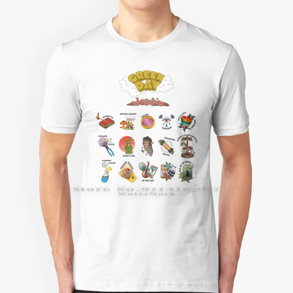 Green Day Dookie Album Flash Sheet T Shirt Cotton 6Xl Green Day Album Music Punk Weezer Anni '90 Jimmy Eat World Paramore Blink 182