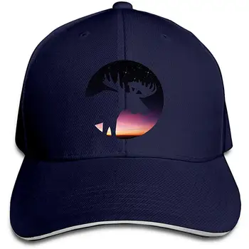 

Men Womens Moose Moon Sky Truckers Caps Baseball Cap
