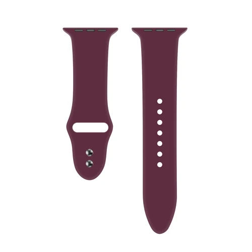 Wine red Силиконовый ремешок для Apple Watch 4, 5, 44, 40 мм, спортивный ремешок iwatch series 3, 2, 1, 42 мм, 38 мм, браслет на запястье, ремешок для часов - Цвет ремешка: Wine red