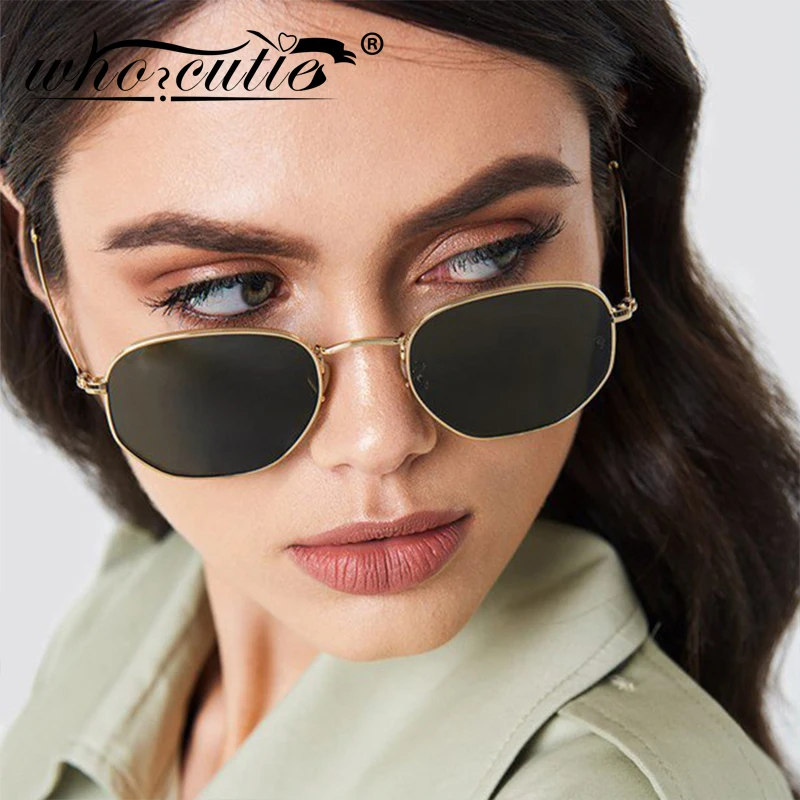 Who Cutie 2018 Trendy Hexagonal Sunglasses Men Women Brand Designer Retro Vintage Small Frame