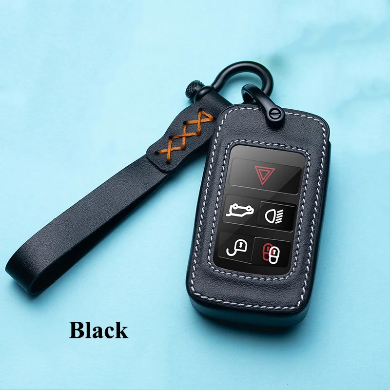 Black 1 шт., SEEYULE, стиль, натуральная кожа, автомобильный чехол для ключей, чехол для ключей, аксессуары для Land Rover Discovery 5 Range Rover - Название цвета: Black