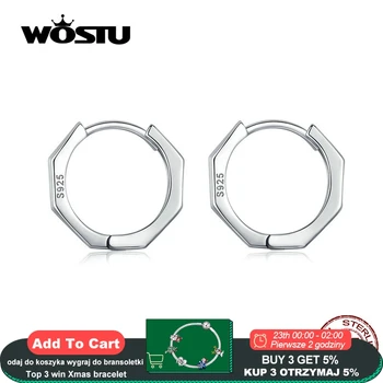 

WOSTU Original Style Hoop Earrings 925 Sterling Silver Small Hoop Earrings For Women Wedding Party Silver 925 Jewelry CQE622