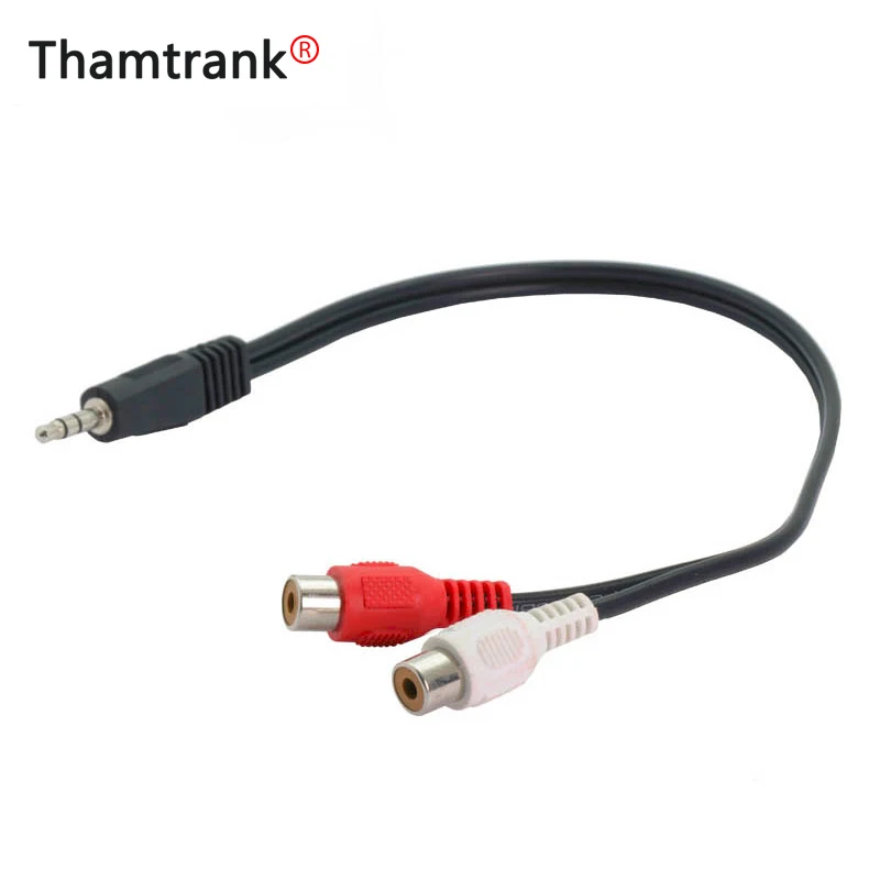 10pcs lot 3 5mm Male Plug to 2 RCA Female Jack Adapter Cable Mini Stereo Headphone Y Cable 3 5mm to RCA AUX Audio Cable