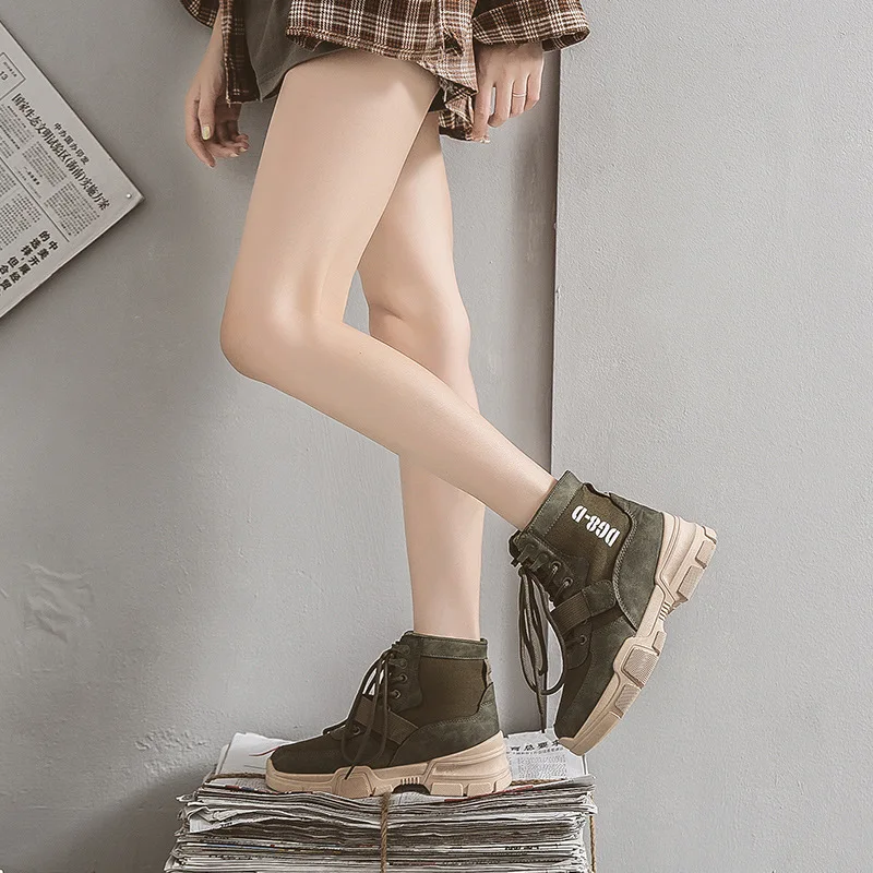 

INS Martin Boots Women's 2019 Autumn And Winter New Style Students Versatile Ankle Boots Desert Boots Network Red Boots Thick Bo