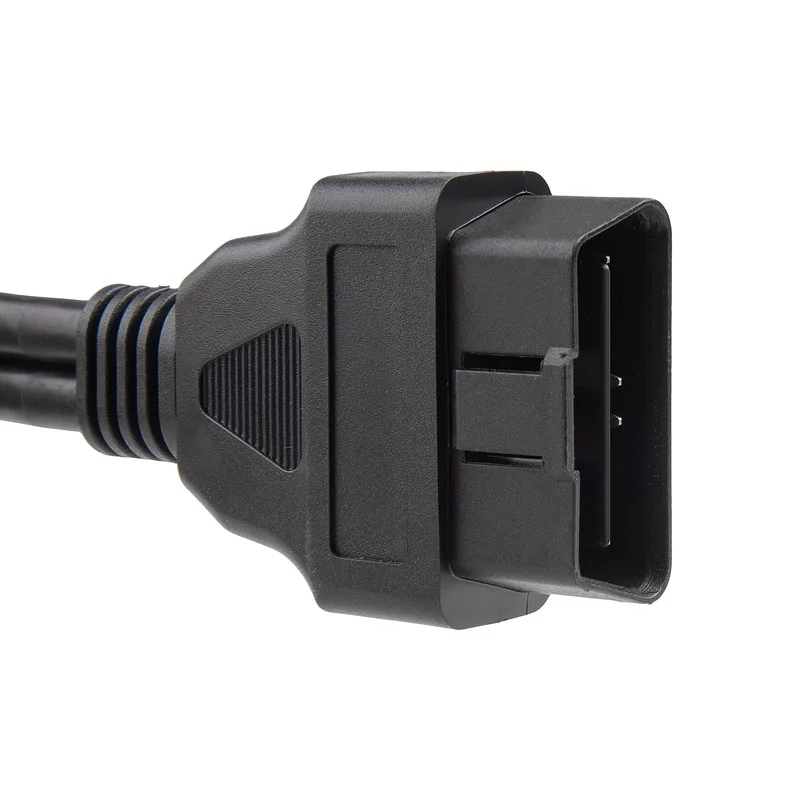 30cm Black Splitter Extension Cable Right Angle OBD-II Male To Female Sockets