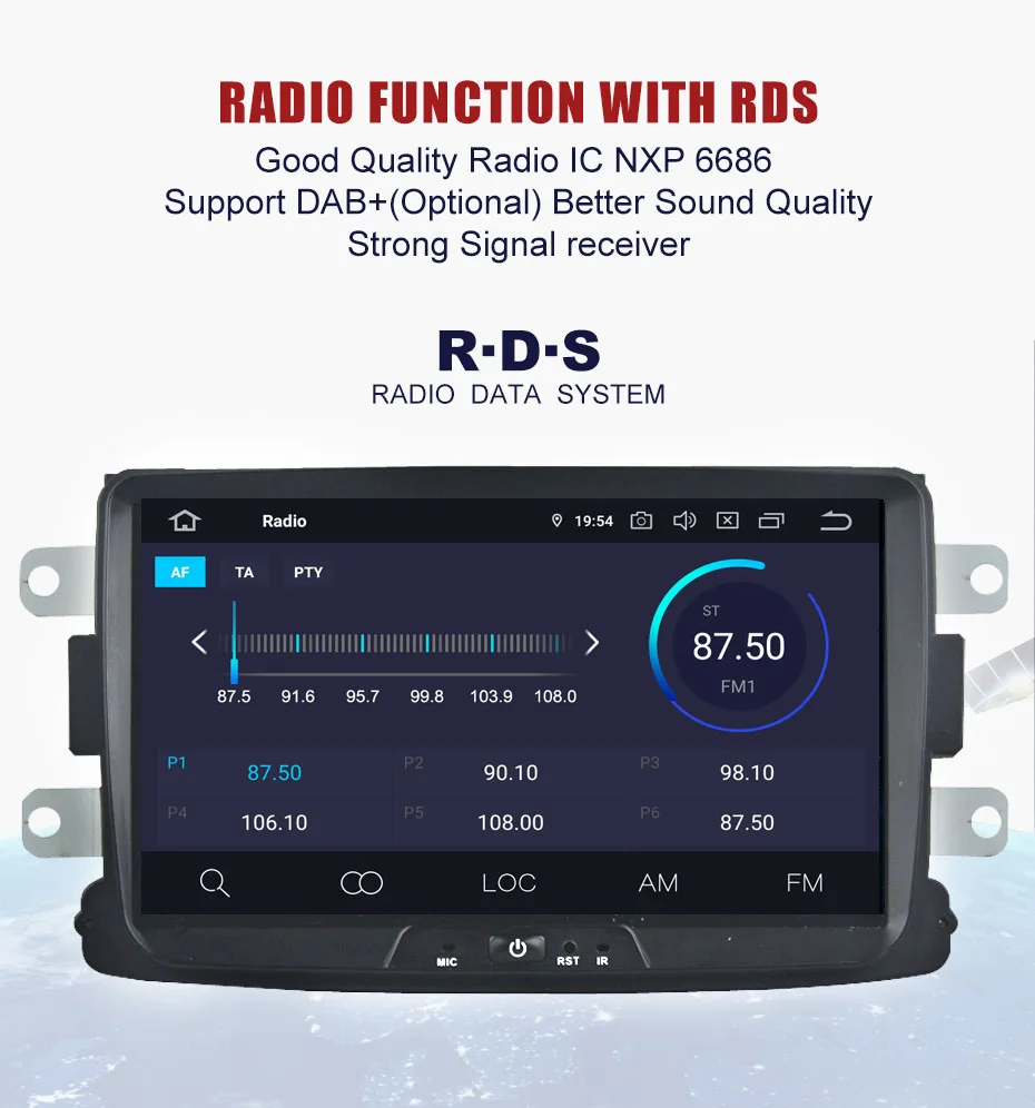 Clearance KANOR Car GPS Android 9.0 Auto Radio For Renault Duster Logan Sandero Dacia With Navigation Multimedia Stereo Bluetooth WIFI 3