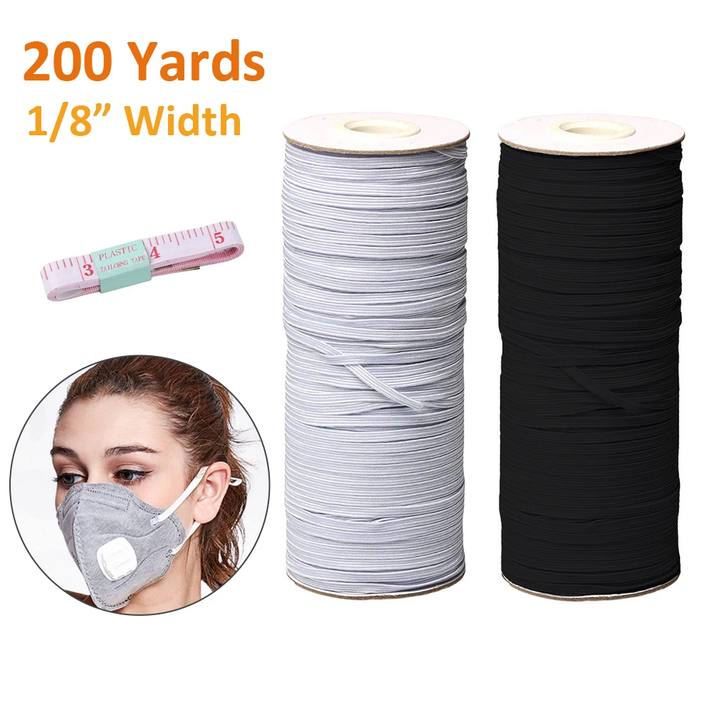 

3mm Mouth Mask Elastic Band Mask Rope Rubber Band String Mask Ear Cord Round Elastic Band DIY Clothing Craft Accessories