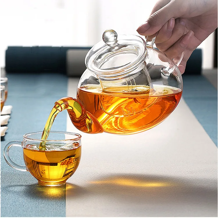 Teapot Boiling Filter Heat-resistant Glass Tea Pot Set Thick Glass Teapot High-temperature Resistant Flower Pot Heating Kettle