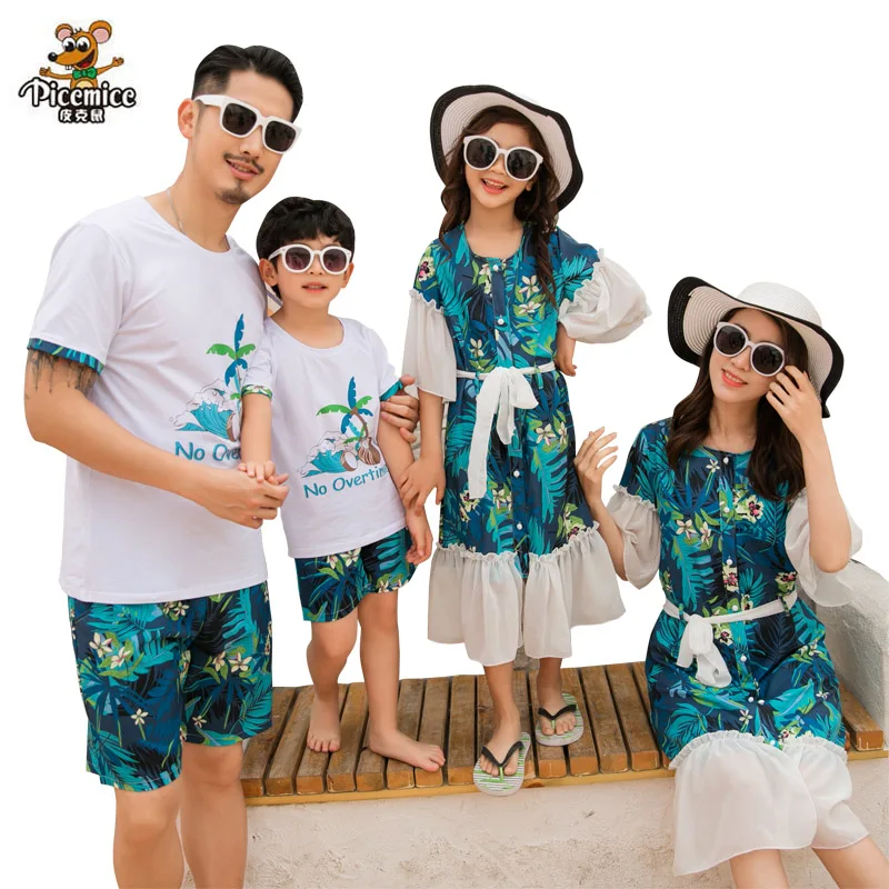 Conjunto de camiseta pantalones cortos para madre e familiar de algodón, estilo veraniego, 2021|Trajes iguales de familia| - AliExpress