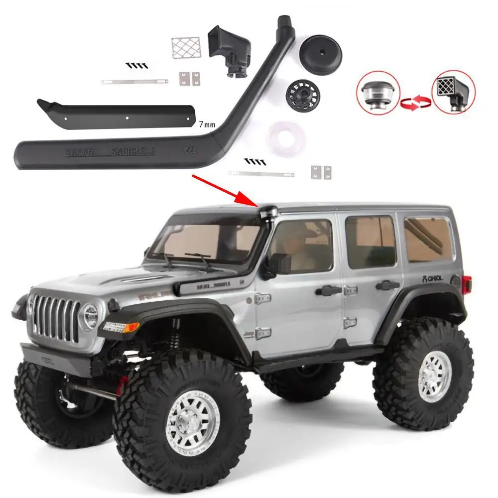 Remote control car parts For Axial scx10 iii jeep 90046/90047 Simulated Snorkel Air Intake Clamp Set Accessories Wading | Игрушки и