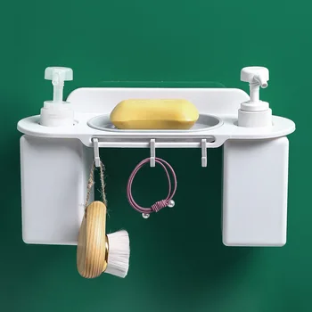 

Wall Mount Soap Storage Rack Punch-Free Shampoo Shower Gel Holder Shelves for Wall Bathroom Organizer Household Organization