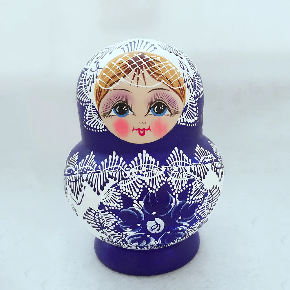 5/10Pcs/Set Russian Nesting Dolls Boys Girls Matryoshka Wooden Handmade Toy Craft Home Decor Kids Christmas New Year Gift