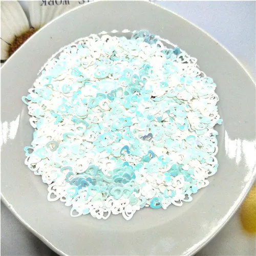 Laser white blue 10g Ультратонкая 4 мм Hollw сердце с блестками Лазерная блестящая 3D блестка для ногтей блестка Eo-Friendly блестка из ПЭТ для украшения ногтей 10 г - Цвет: Laser white blue 10g