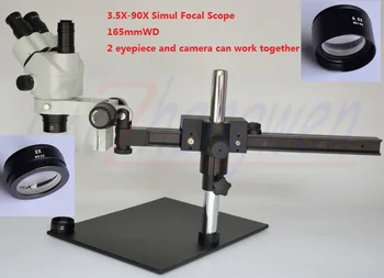 

FYSCOPE 3.5X~90X Simul Focal Trinocular Guide Stereo Zoom Microscope PCB Inspection Microscope