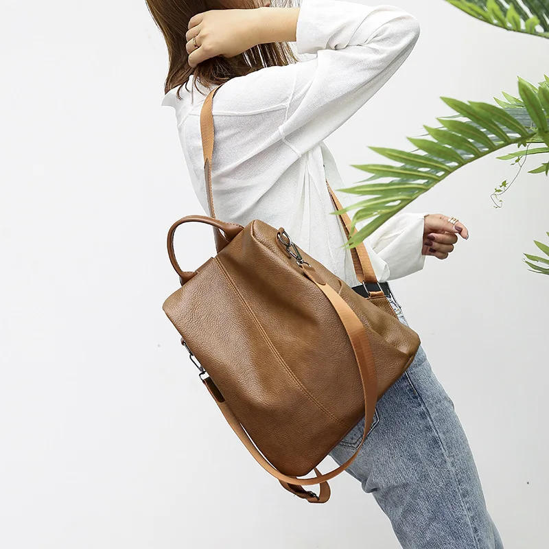Anti-Theft-Backpack-PU-Leather-Travel-Backpacks-Solid-Hidden-Zipper-Shoulder-Bags-Large-Capacity-School-Bag