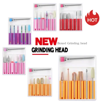 

7PC/Box Nail Drill Bits Professional Colorful Electric Cuticle Clean Rotary For Manicure Pedicure Grinding Head Sander Tools Set