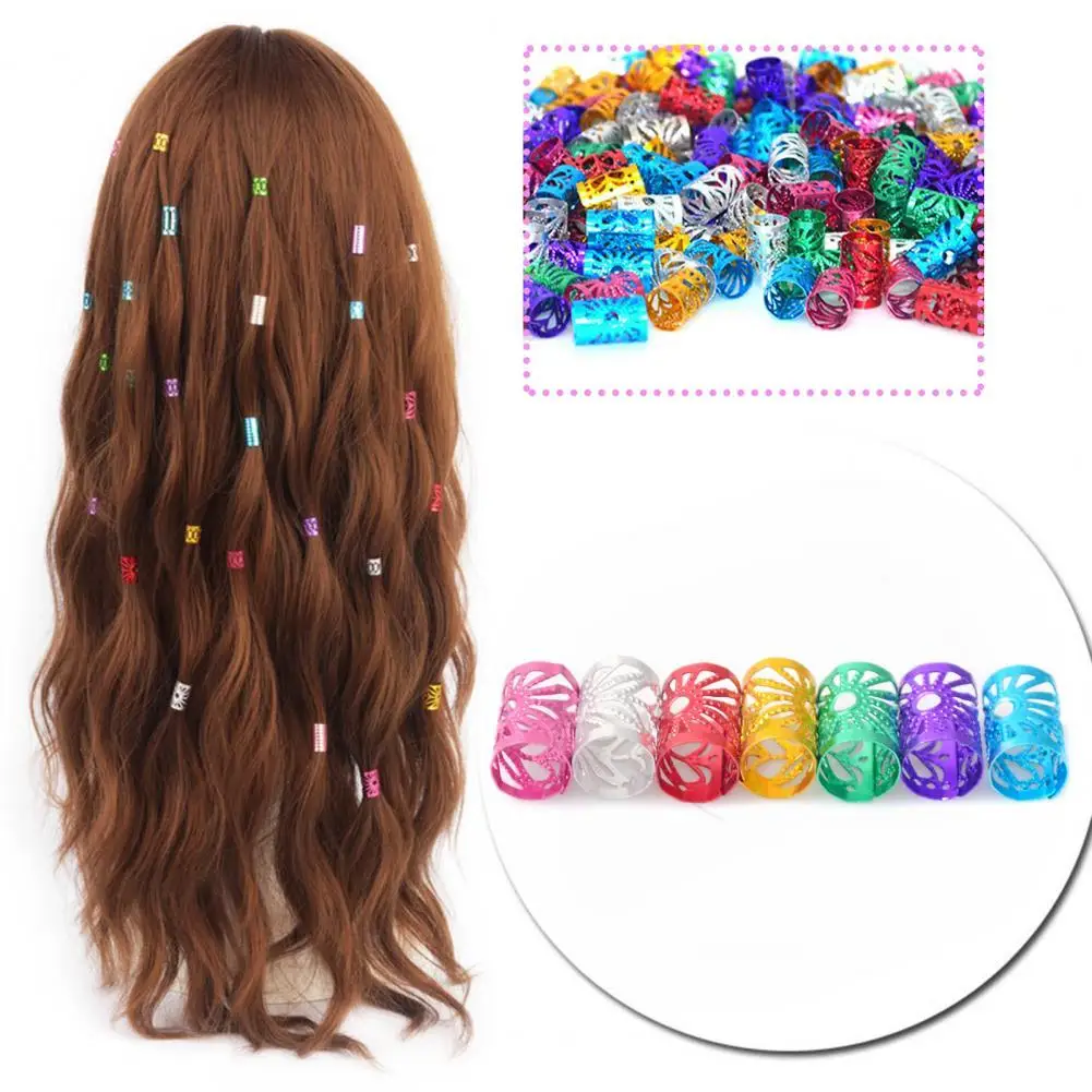 50Pcs/100Pcs Dreadlocks Beads Decorative Decorating Solid Braid Dread Beads