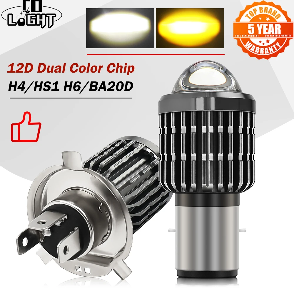 

CO LIGHT All-sides LED Headlight Kit H4 H6 Motorcycle LED Bulbs 6000LM Hi Lo Beam Angle Projector Fog Light 6000K/3000K 12V 24V