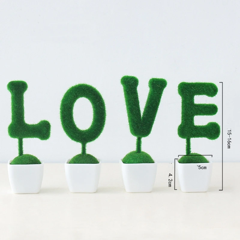 4pcs/lot Simulation Green Plant Artificial Plant Pots Pendant Fake Pot Hanging Ornaments Christmas Home Table Decor Supplies - Цвет: A