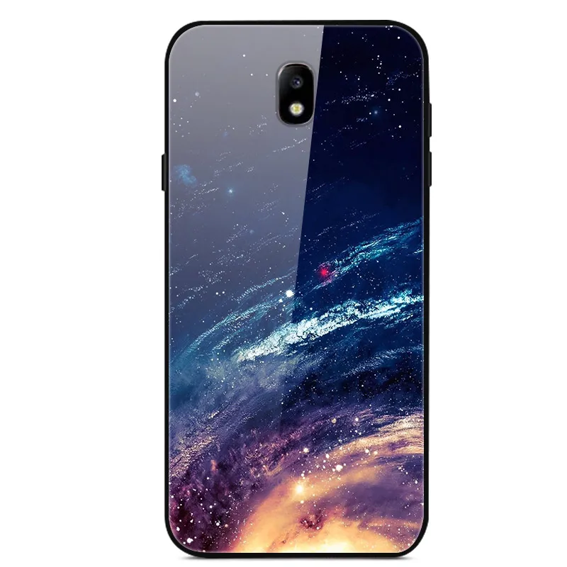 Для samsung Galaxy J7 чехол J730 из закаленного стекла «Планета космос», чехол из стекла для samsung J7 J730 J730F Funda Capa