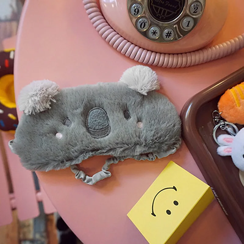 Kawaii плюшевый коала, маска для глаз кролика, маска для сна для девочек, плюшевые игрушки для детей, мягкие тени для глаз, домашняя маска на глаза для путешествий