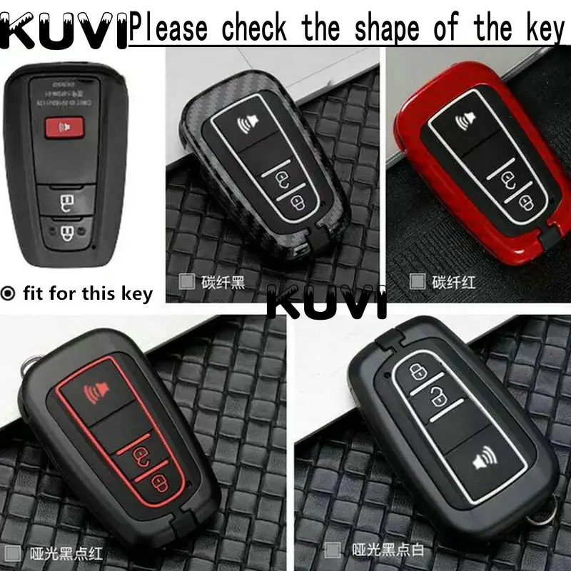 Сплав ключ чехол для Toyota Camry CHR Corolla RAV4 Avalon Land Cruiser Prado Prius чехол дистанционного брелока 2 3 4 кнопки - Название цвета: 3button
