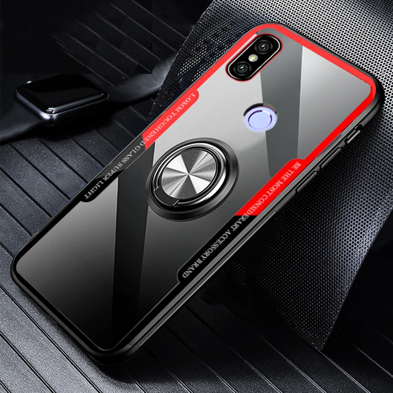 jianbina Luxury Ring Magnet Metal Car Holder Coque,Cover,Case For Xiaomi Redmi Note 6 pro Note6 6pro Silicone Transparent Shockproof - Цвет: jianbina