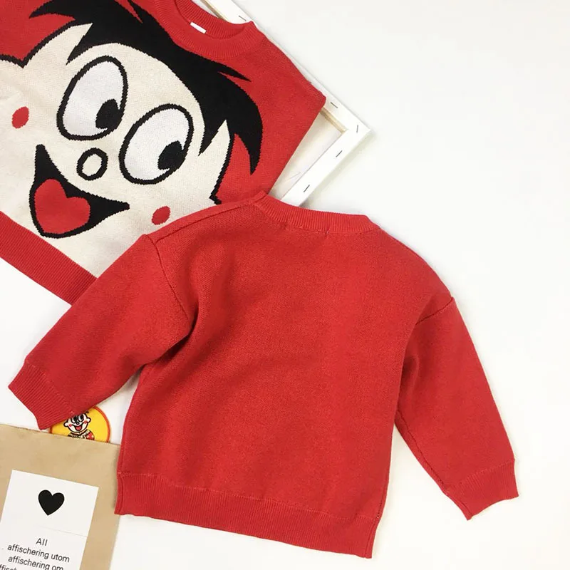 

Ha Dad Home Cute Wang Cotton Yarn Sweater Men And Women Baby Autumn And Winter Sweater Red Festive Sweater
