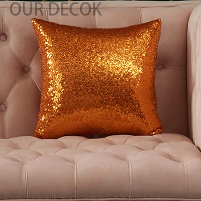 Luxurious Mermaid Glitter Sequin Cushion Cover - 40x40cm Decorative Throw Pillowcase