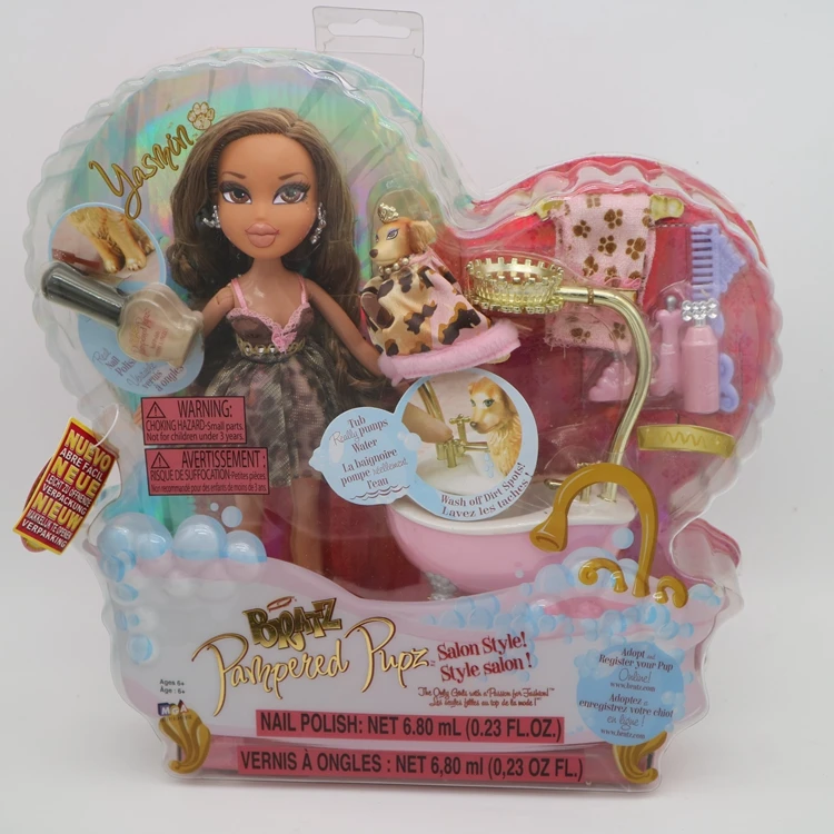 Коробочный Bratz Кукла щенок ПЭТ Купальный дом с сушеным лаком для ногтей и аксессуары для ванны лучший подарок для девочки