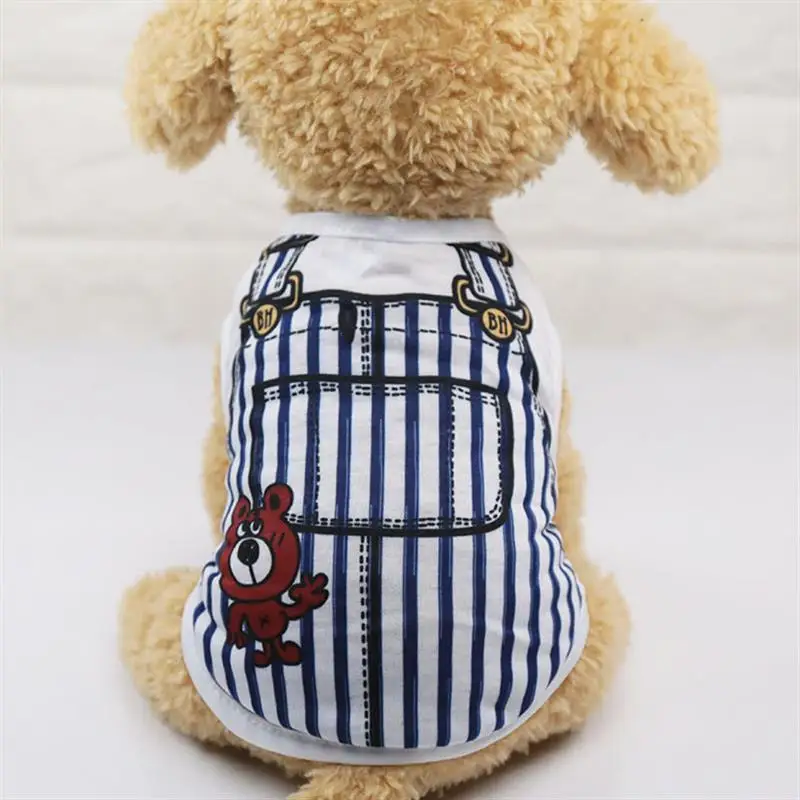 Bear- Dark Blue Дешевый жилет для собак, летняя одежда для собак, жилет для кошек, рубашка, одежда для собак, костюм для маленьких и средних собак, одежда для чихуахуа и йоркширского терьера - Цвет: Bear- Dark Blue