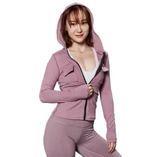 Женский топ для фитнеса, рубашка для йоги с карманом на молнии, Спортивная толстовка с длинным рукавом, женская спортивная рубашка для занятий спортом, спортивная одежда для бега