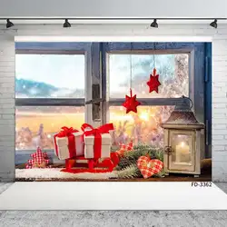Фон для фотосъемки с рождественским окном и свечами Виниловый фон для студийной фотосъемки детская фотобудка для фотосессии