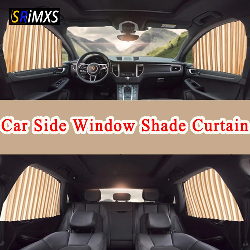 

2/4 PCS Car Window Shade Curtain Side Universal Magnetic Car Cover Windshield Sunshade Curtain Adjustable Window Curtain For Car