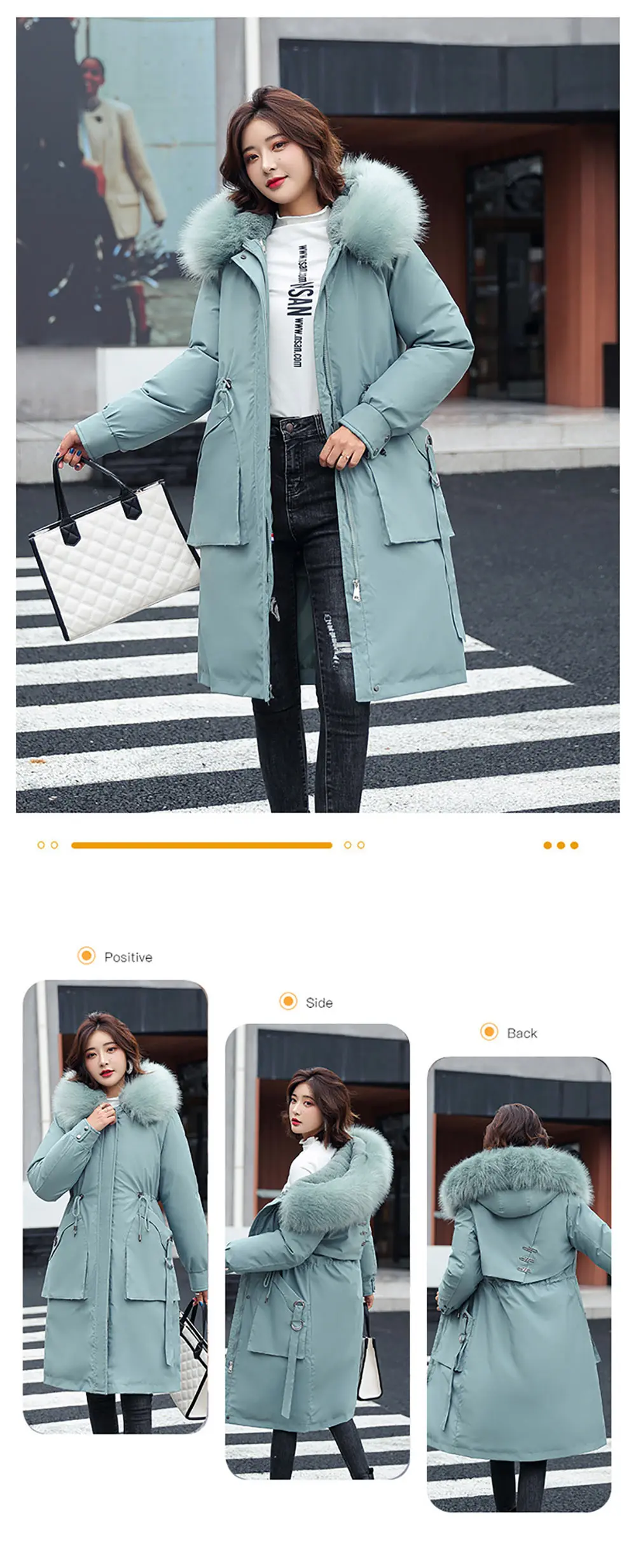 Vielleicht -30 Degrees Women Jacket Long Parkas Female Coat Winter Warm Removable Fur Lining Hooded Winter Jacket Women Outwear