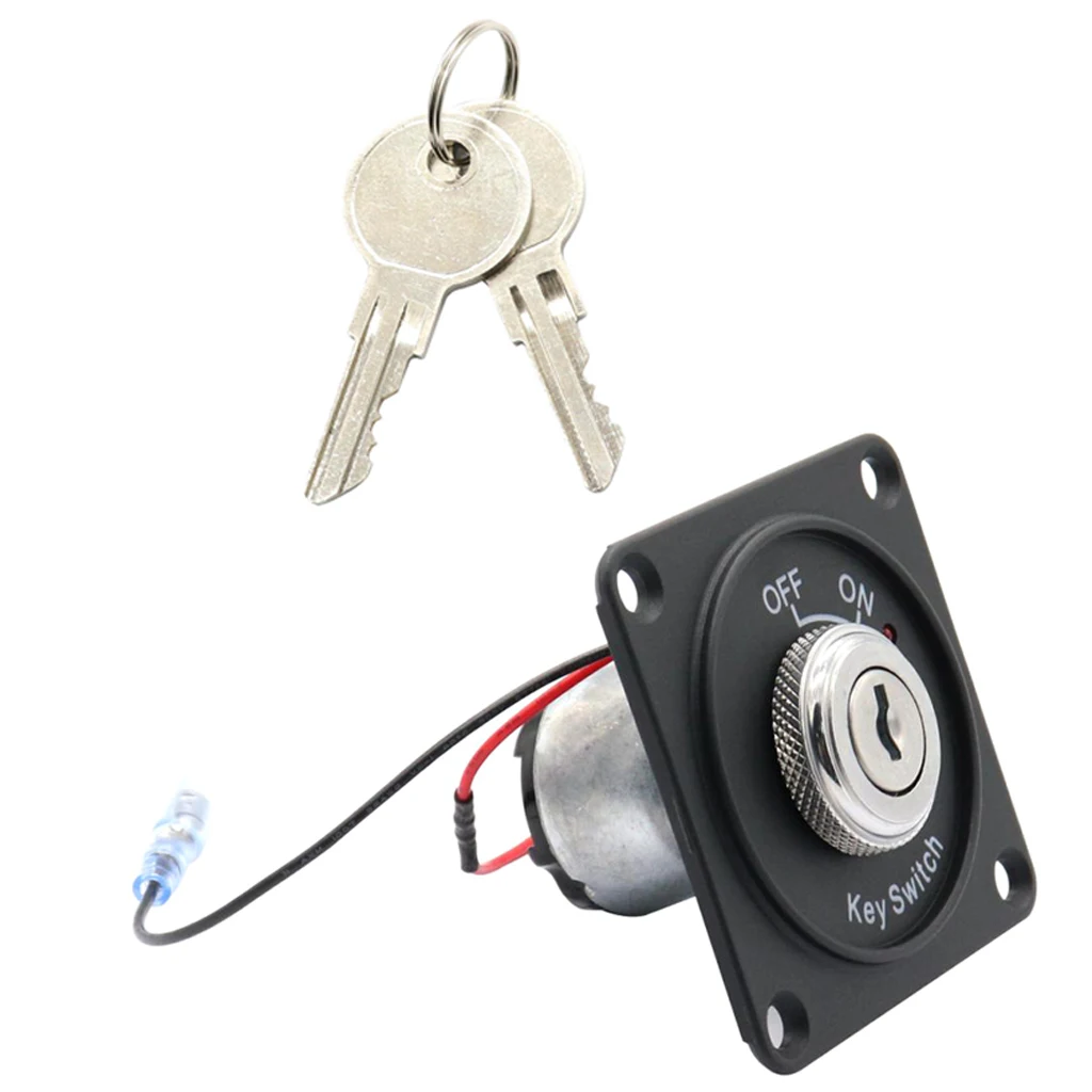 Durable Auto Car Ignition Switch 2 Position ON/Off Key Switch Panel Black