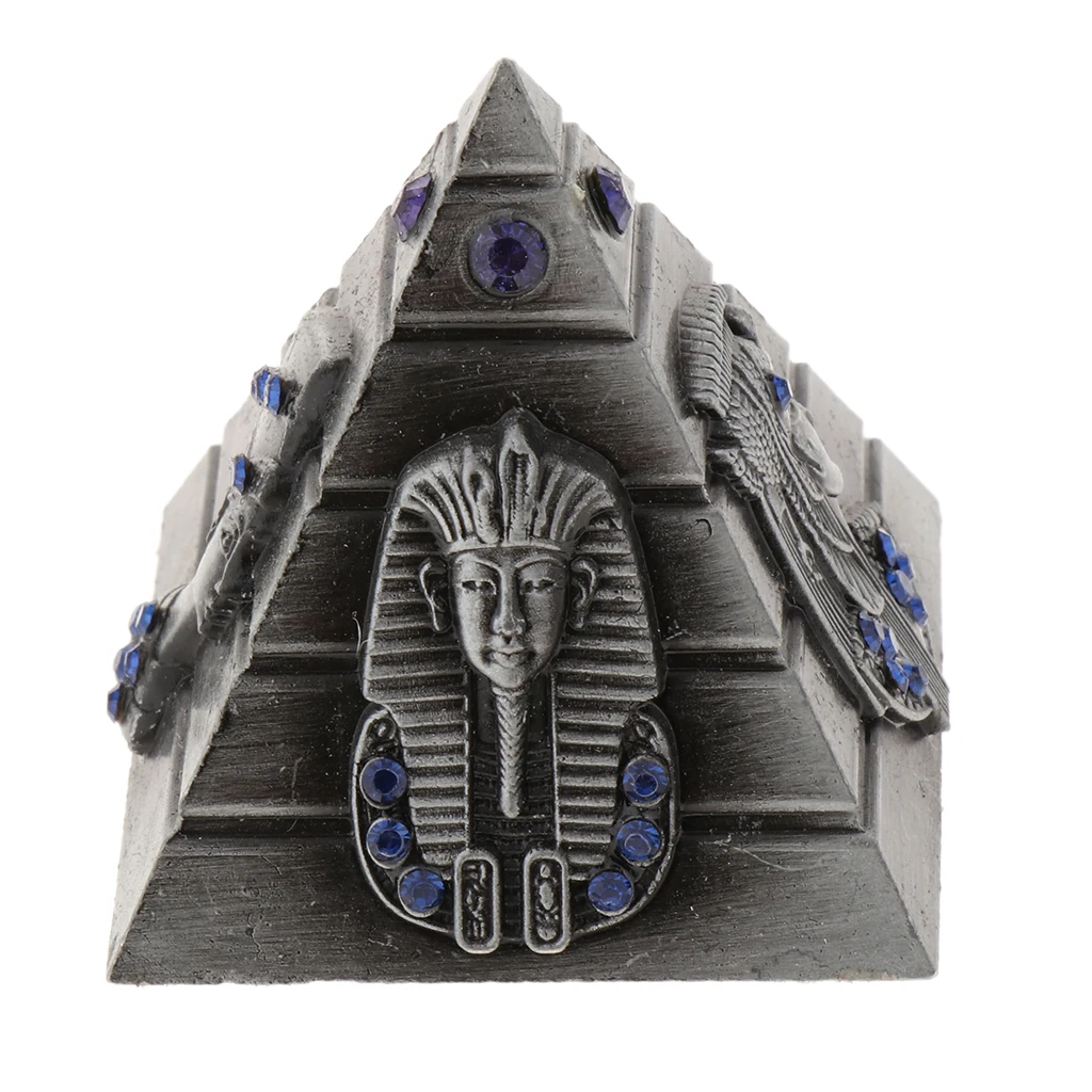 Vintage Metal Egyptian Pyramids Building Model Pyramid Statues Home Desktop Decoration Office Cafe Ornaments Travelling Souvenir