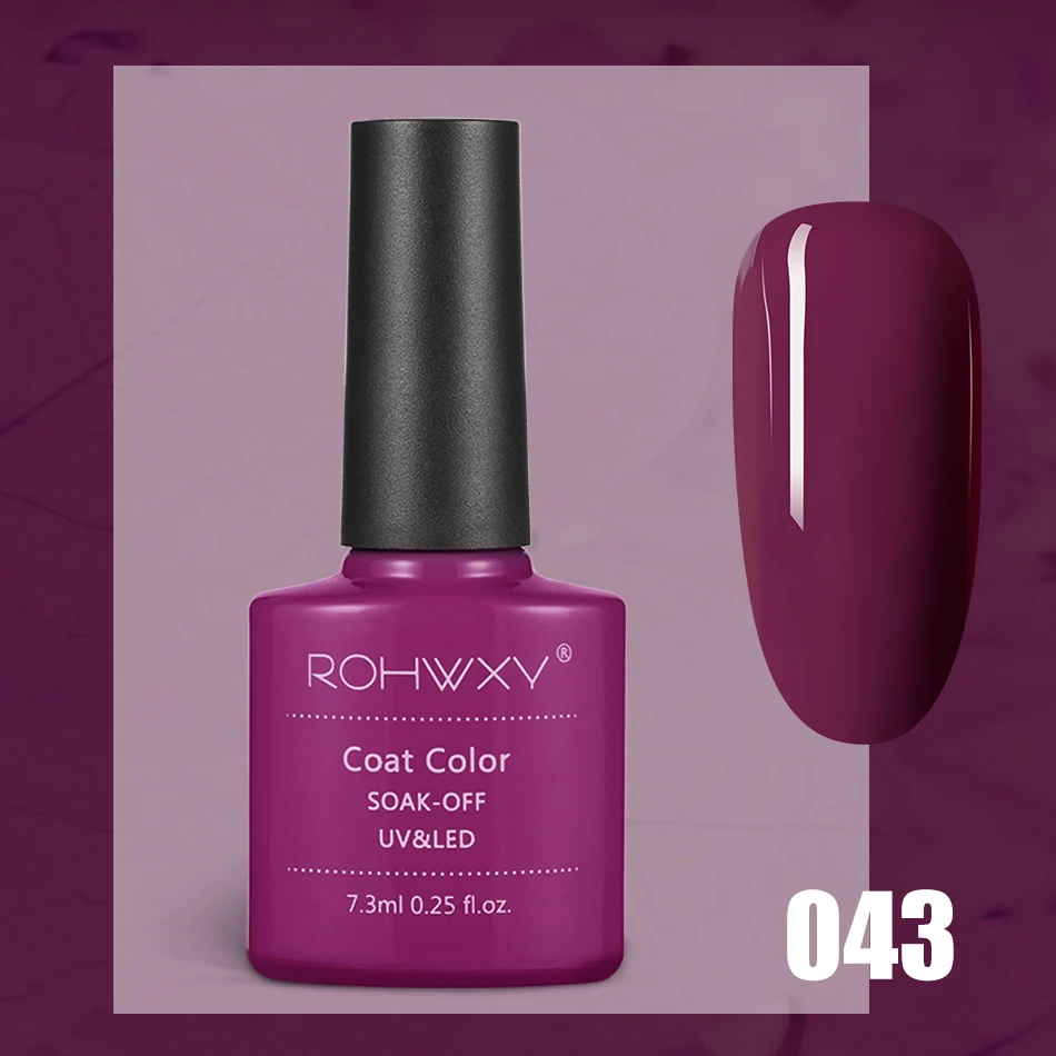 ROHWXY 7,3 мл Гель-лак для ногтей УФ светодиодный лак для ногтей все для маникюра Гель-лак впитывающийся Гибридный Гель-лак для самостоятельного дизайна - Цвет: 43