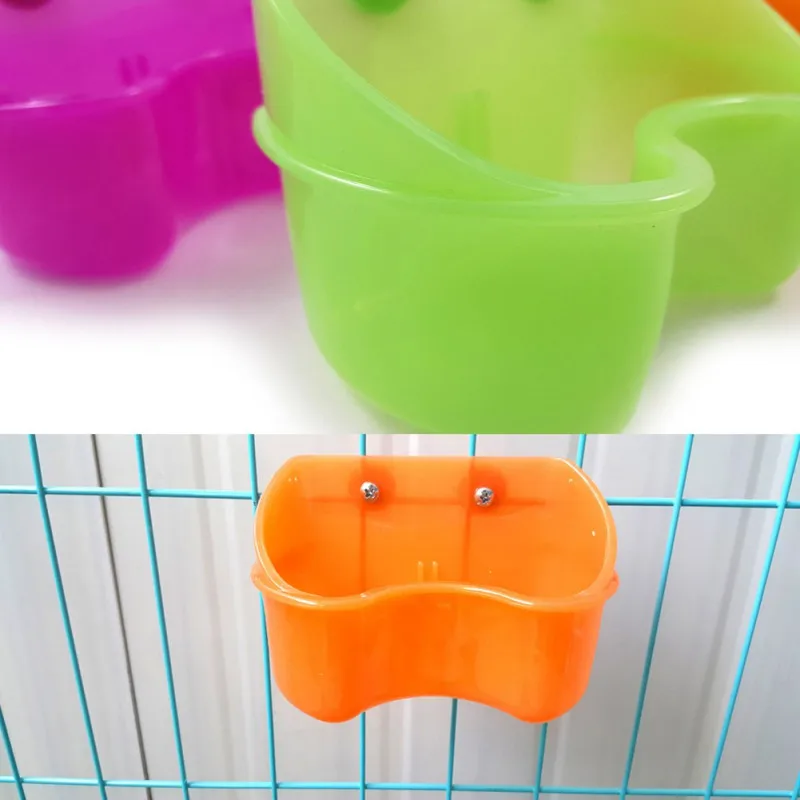 Bird Feeder Food Bowl Removable Double Compartment Plastic Crib Parrot Food Water Bowl Cups Birds Feeding Bowl