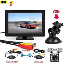 Kit de caméra de recul pour voiture 5 pouces, écran LCD HD, système de stationnement, transmetteur sans fil