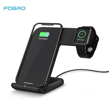 

FDGAO Qi Wireless Charger for Apple Watch 5 4 3 2 10W Fast Charging Dock Stand for iPhone 11 XS XR X 8 Plus Samsung S20 S10 S9
