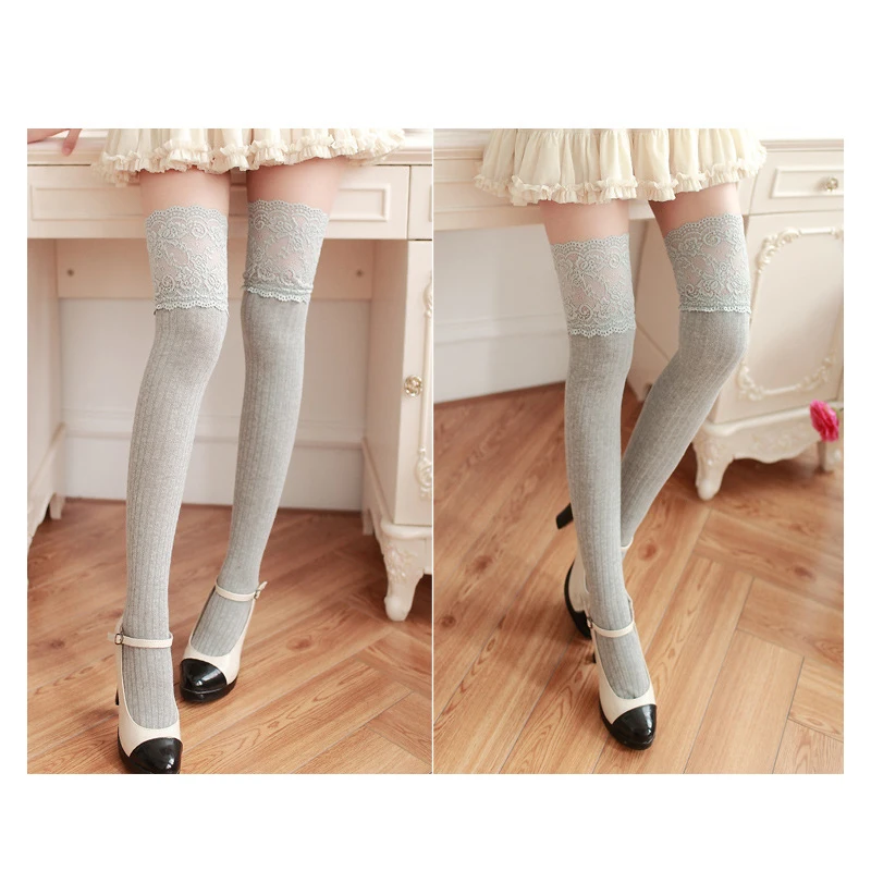 Sexy Lace Long Stockings Over Knee High Tube Winter Warm Stockings Women Sexy Stockings Girls Female Ladies Long Tights