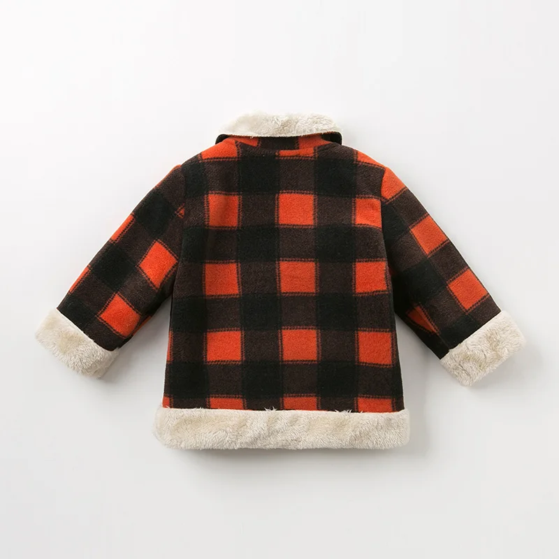 DBA10885 dave bella winter baby boys casual plaid zipper pockets coat children tops fashion infant toddler outerwear