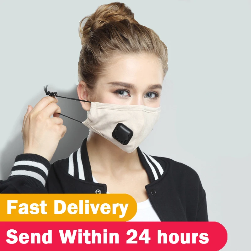 

Fashion Unisex Cotton Breath Valve PM2.5 Mouth Mask Anti-Dust Anti Pollution Mask Cloth Activated Carbon Flter Respirator