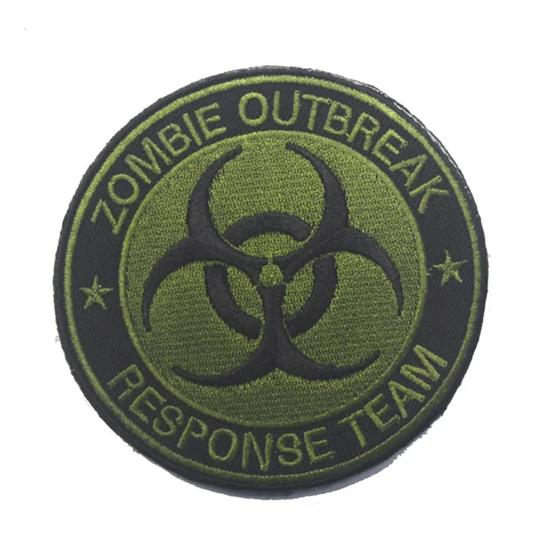 Zombie Outbreak Response Team Patches for clothing Embroidery letter patches Tactical Military Emblemas Biohazard applique bagde (3)